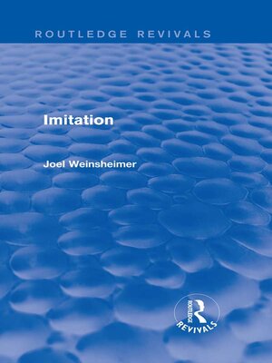 cover image of Imitation (Routledge Revivals)